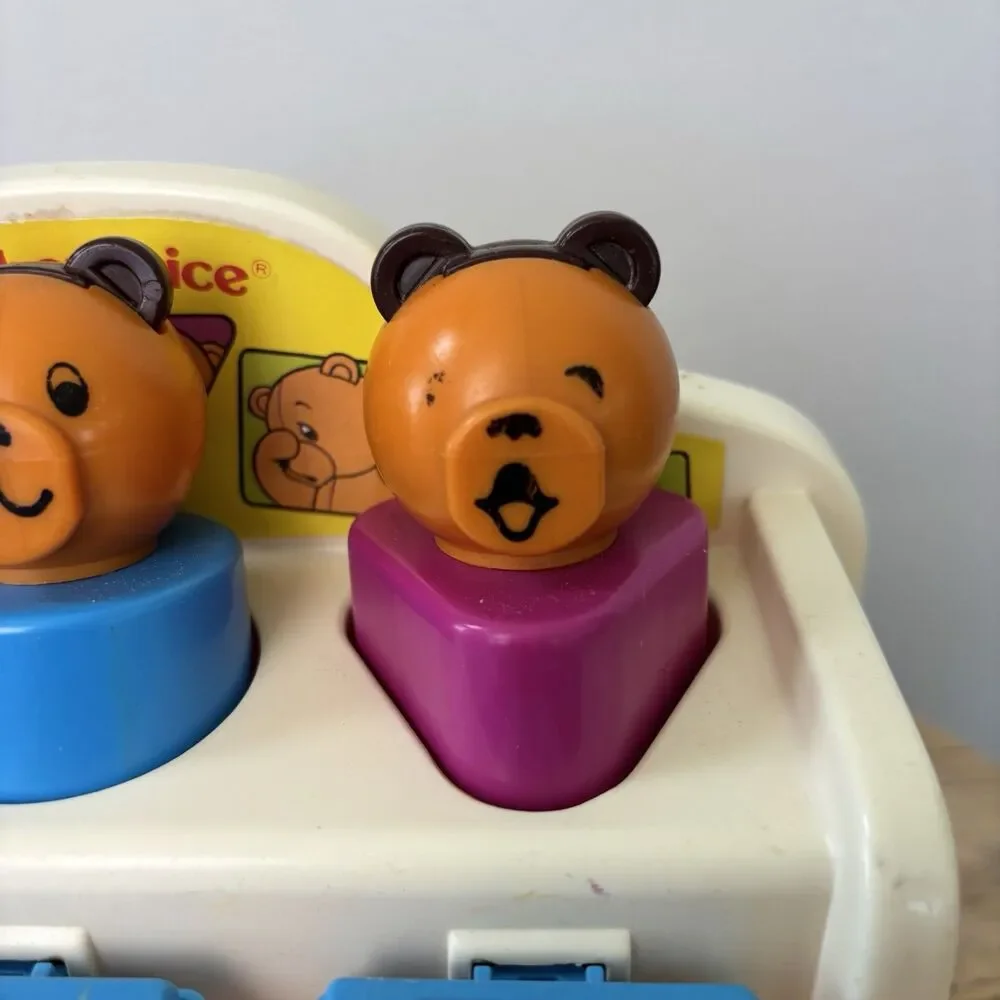 Vtg Fisher Price 1984 Playground 3 Bear Shape Sorter Educational Toy USA Made